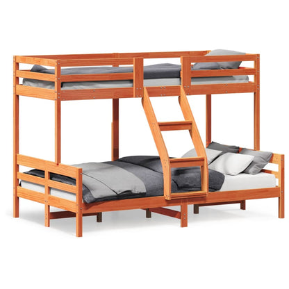 Bunk Bed without Mattress 90x200/120x200 cm Wax Brown Solid Wood