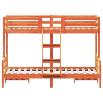 Bunk Bed without Mattress 90x200/120x200 cm Wax Brown Solid Wood