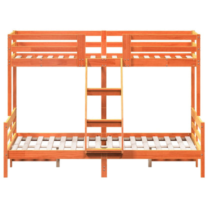 Bunk Bed without Mattress 90x200/140x200 cm Wax Brown Solid Wood