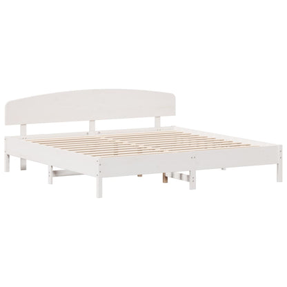 Bed Frame without Mattress White 180x200 cm Super King Solid Wood Pine