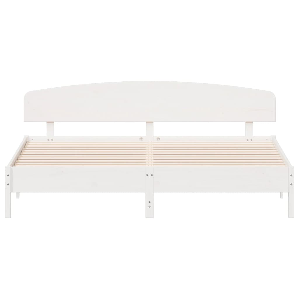Bed Frame without Mattress White 180x200 cm Super King Solid Wood Pine