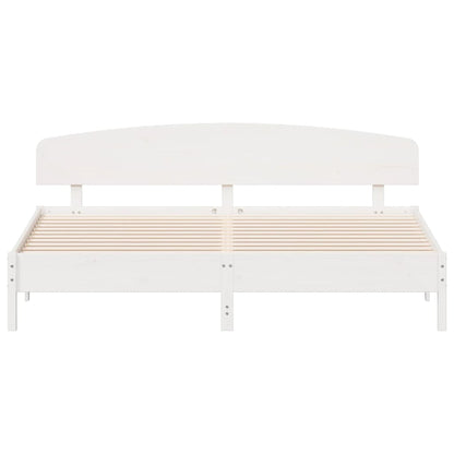 Bed Frame without Mattress White 180x200 cm Super King Solid Wood Pine