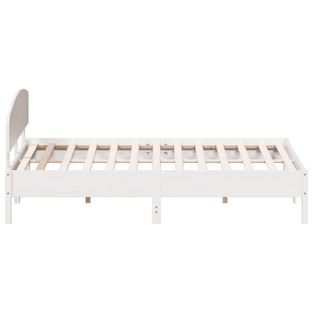 Bed Frame without Mattress White 180x200 cm Super King Solid Wood Pine