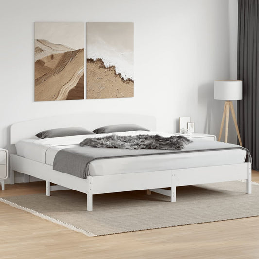 Bed Frame without Mattress White 180x200 cm Super King Solid Wood Pine