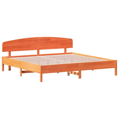 Bed Frame without Mattress Wax Brown 180x200 cm Super King Solid Wood Pine