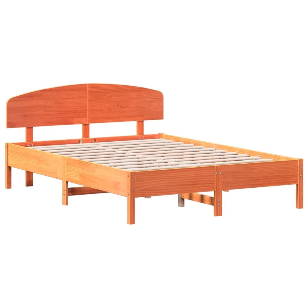 Bed Frame without Mattress Wax Brown 120x200 cm Solid Wood Pine
