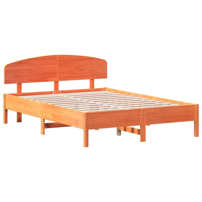 Bed Frame without Mattress Wax Brown 120x200 cm Solid Wood Pine