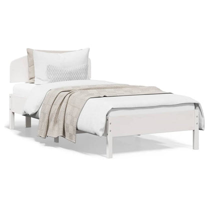 Bed Frame without Mattress White 90x200 cm Solid Wood Pine