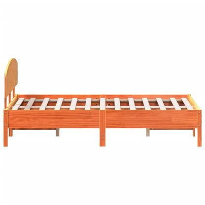 Bed Frame without Mattress Wax Brown 120x190 cm Small Double Solid Wood Pine