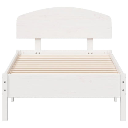 Bed Frame without Mattress White 90x190 cm Single Solid Wood Pine