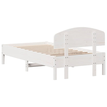 Bed Frame without Mattress White 90x190 cm Single Solid Wood Pine