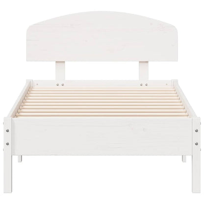 Bed Frame without Mattress White 75x190 cm Small Single Solid Wood Pine