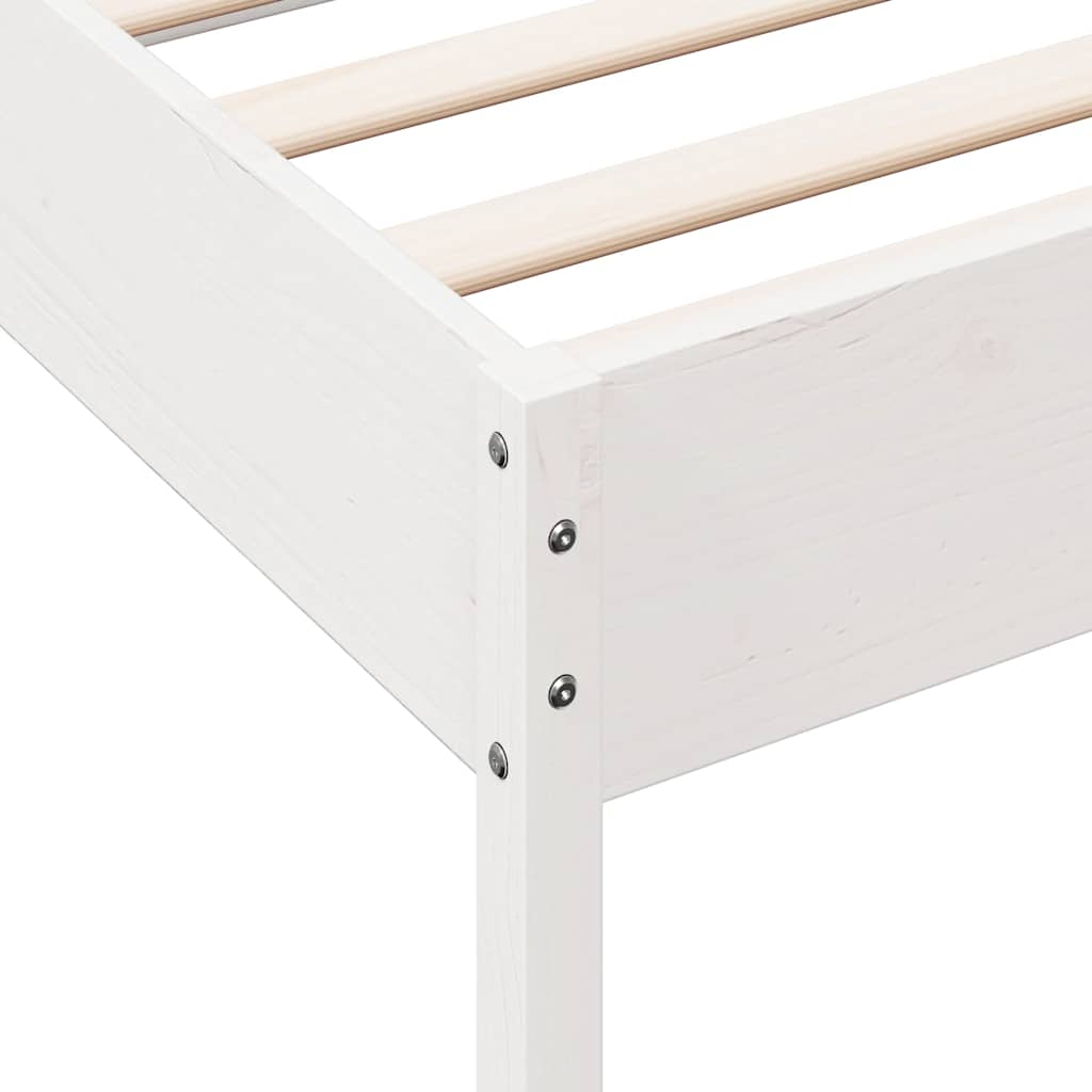 Bed Frame without Mattress White 75x190 cm Small Single Solid Wood Pine