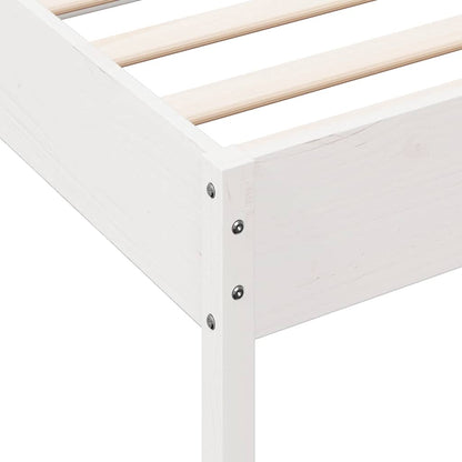 Bed Frame without Mattress White 75x190 cm Small Single Solid Wood Pine