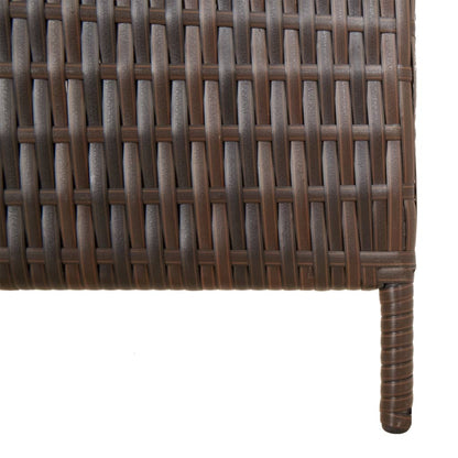 Room Divider 4 Panels Brown Poly Rattan