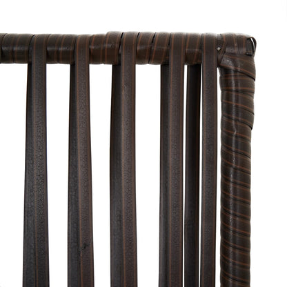 Room Divider 3 Panels Brown Poly Rattan