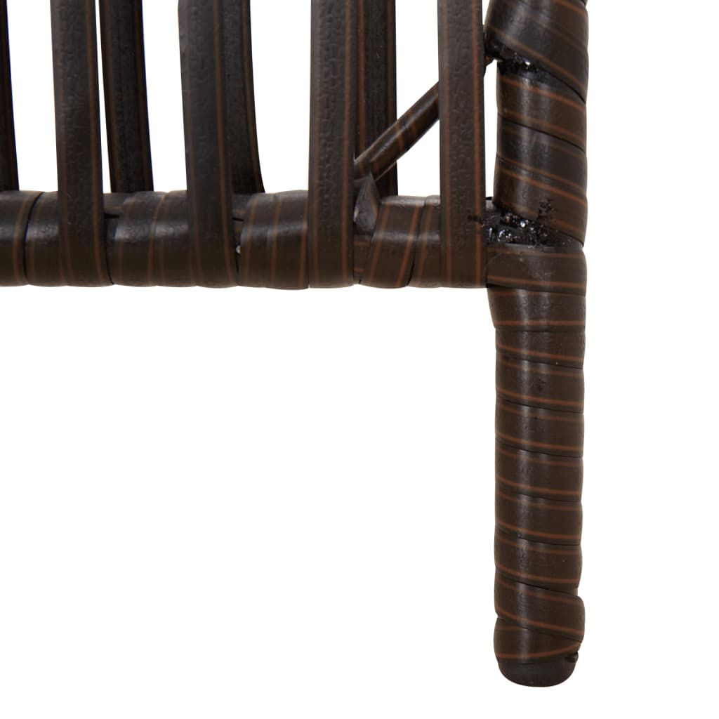 Room Divider 4 Panels Brown Poly Rattan