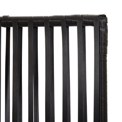 Room Divider 5 Panels Black Poly Rattan