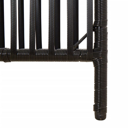 Room Divider 5 Panels Black Poly Rattan