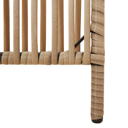Room Divider 5 Panels Beige Poly Rattan