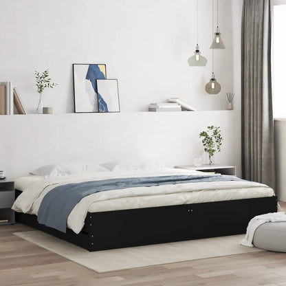 Bed Frame with Drawers without Mattress Black 200x200 cm