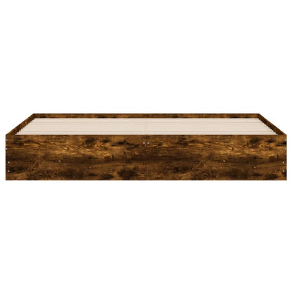 Bed Frame with Drawers without Mattress Smoked Oak 200x200 cm