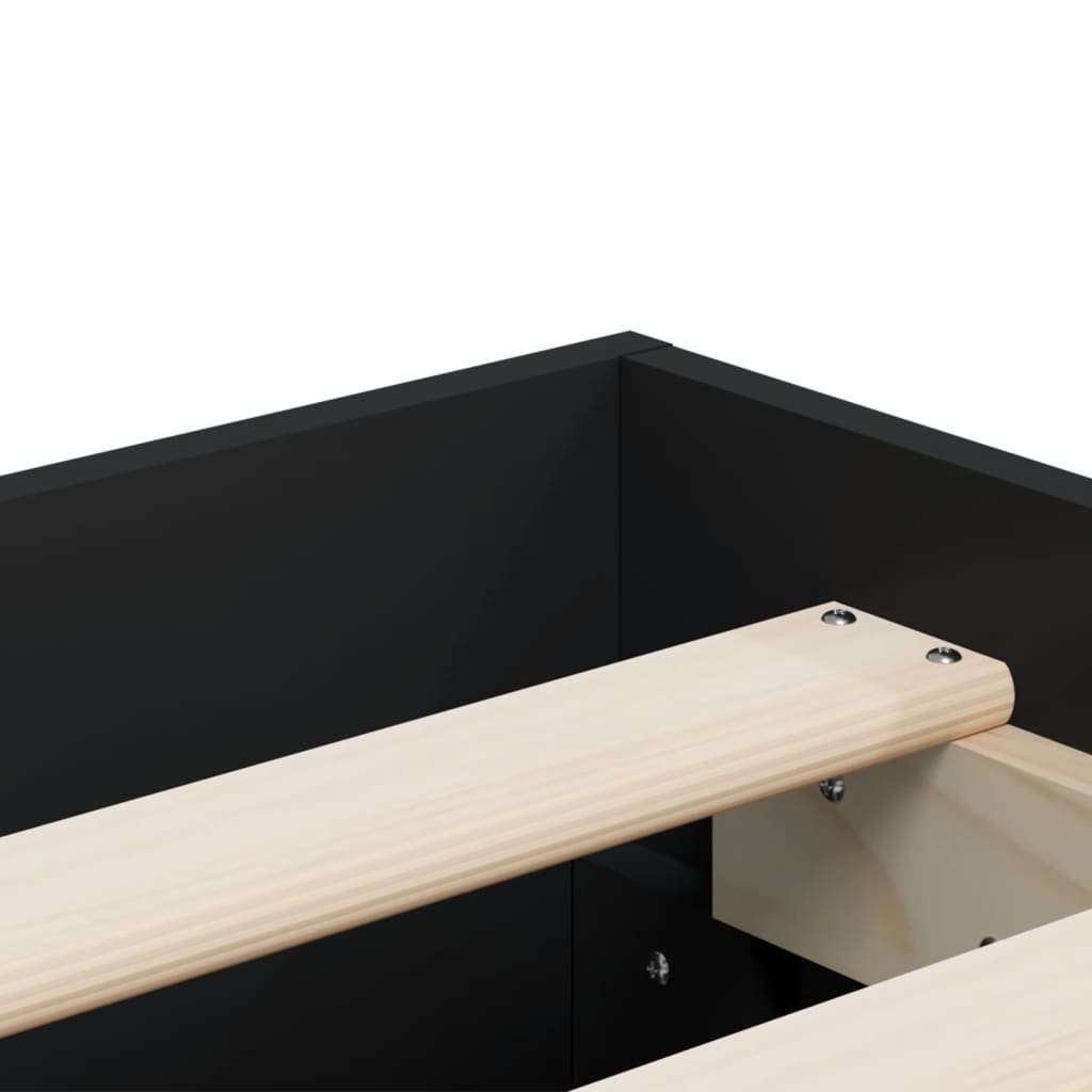 Bed Frame with Drawers without Mattress Black 160x200 cm