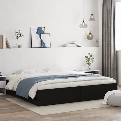 Bed Frame with Drawers without Mattress Black 160x200 cm