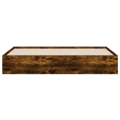 Bed Frame with Drawers without Mattress Smoked Oak 160x200 cm