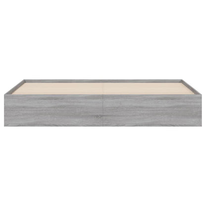 Bed Frame with Drawers without Mattress Grey Sonoma 160x200 cm