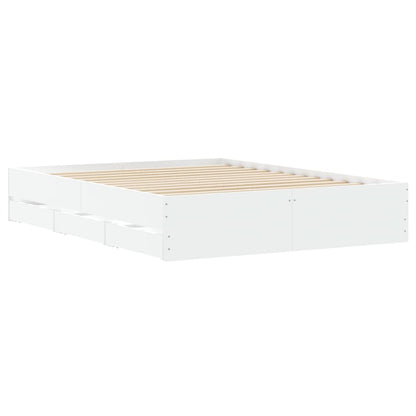 Bed Frame with Drawers without Mattress White 140x200 cm