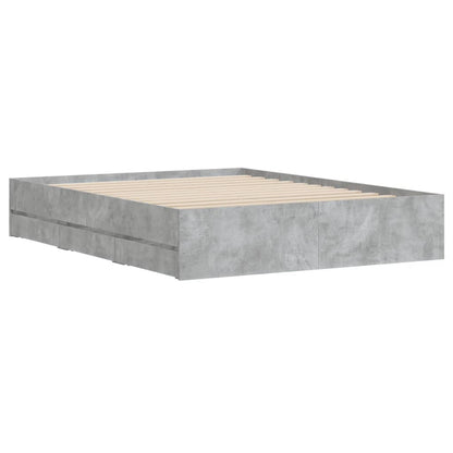 Bed Frame with Drawers without Mattress Concrete Grey 140x200 cm
