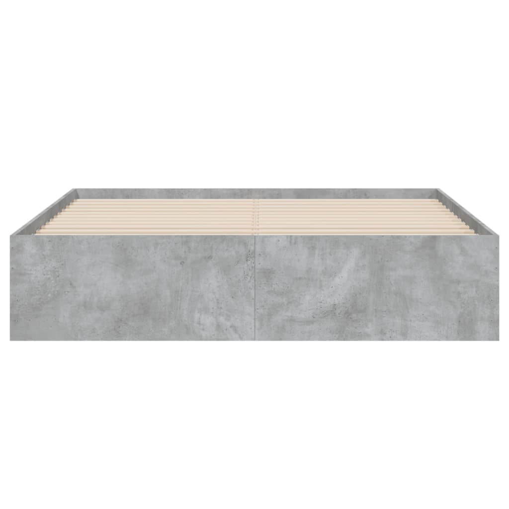 Bed Frame with Drawers without Mattress Concrete Grey 140x200 cm