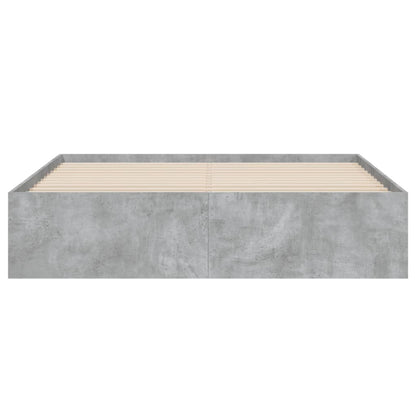 Bed Frame with Drawers without Mattress Concrete Grey 140x200 cm
