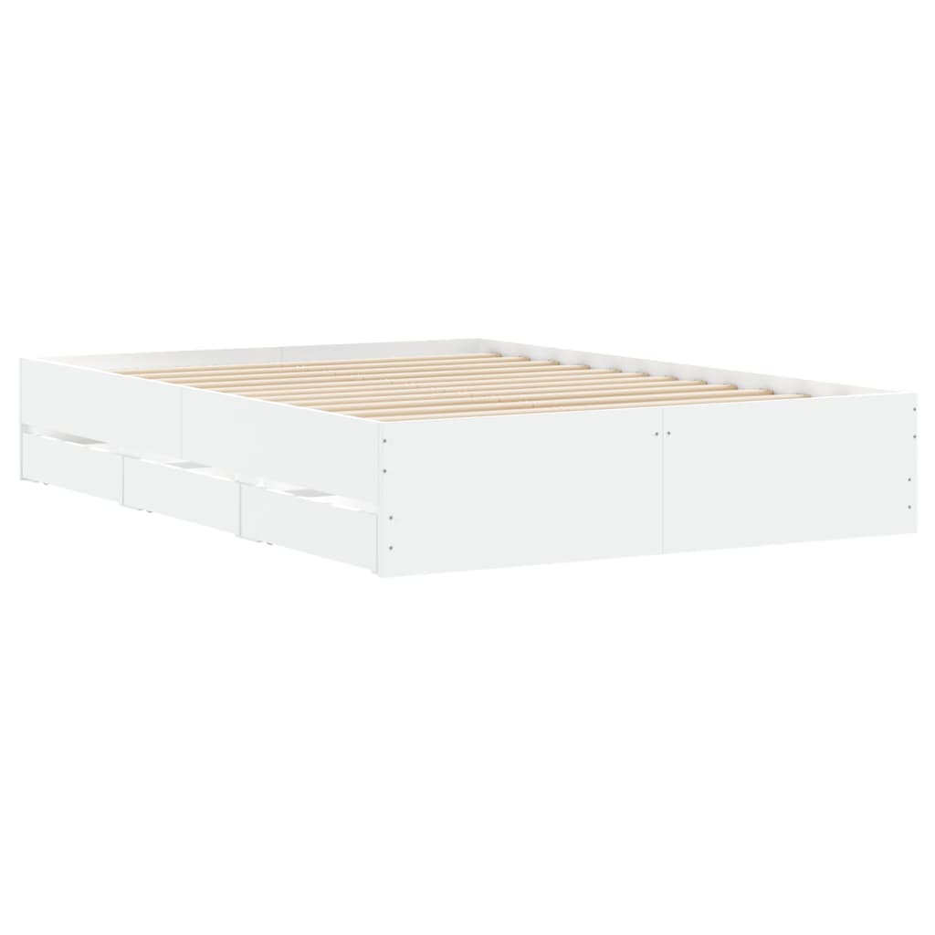 Bed Frame with Drawers without Mattress White 120x200 cm