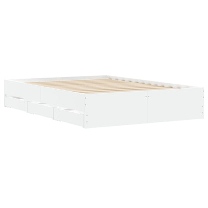 Bed Frame with Drawers without Mattress White 120x200 cm