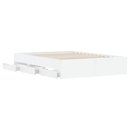 Bed Frame with Drawers without Mattress White 120x200 cm