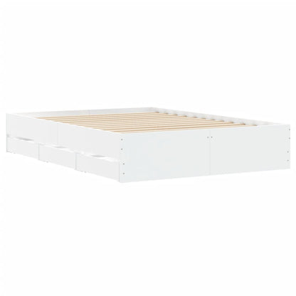 Bed Frame with Drawers without Mattress White 120x200 cm
