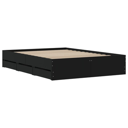 Bed Frame with Drawers without Mattress Black 120x200 cm