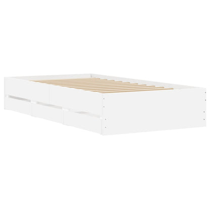 Bed Frame with Drawers without Mattress White 100x200 cm