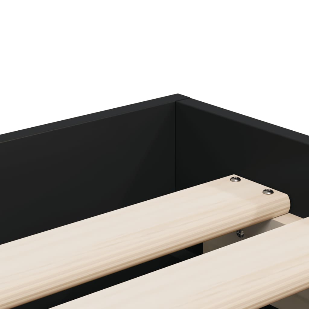 Bed Frame with Drawers without Mattress Black 90x200 cm