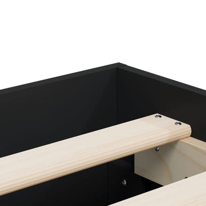 Bed Frame with Drawers without Mattress Black 140x190 cm