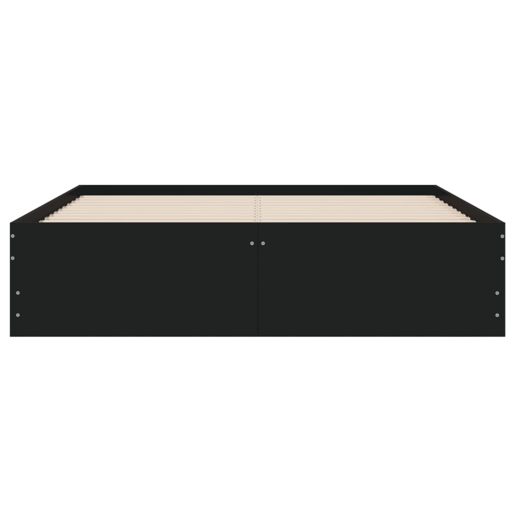 Bed Frame with Drawers without Mattress Black 135x190 cm Double