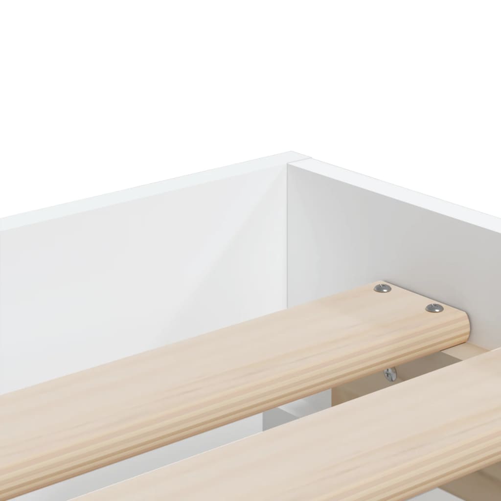 Bed Frame with Drawers without Mattress White 90x190 cm Single