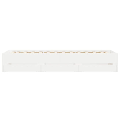 Bed Frame with Drawers without Mattress White 75x190 cm Small Single