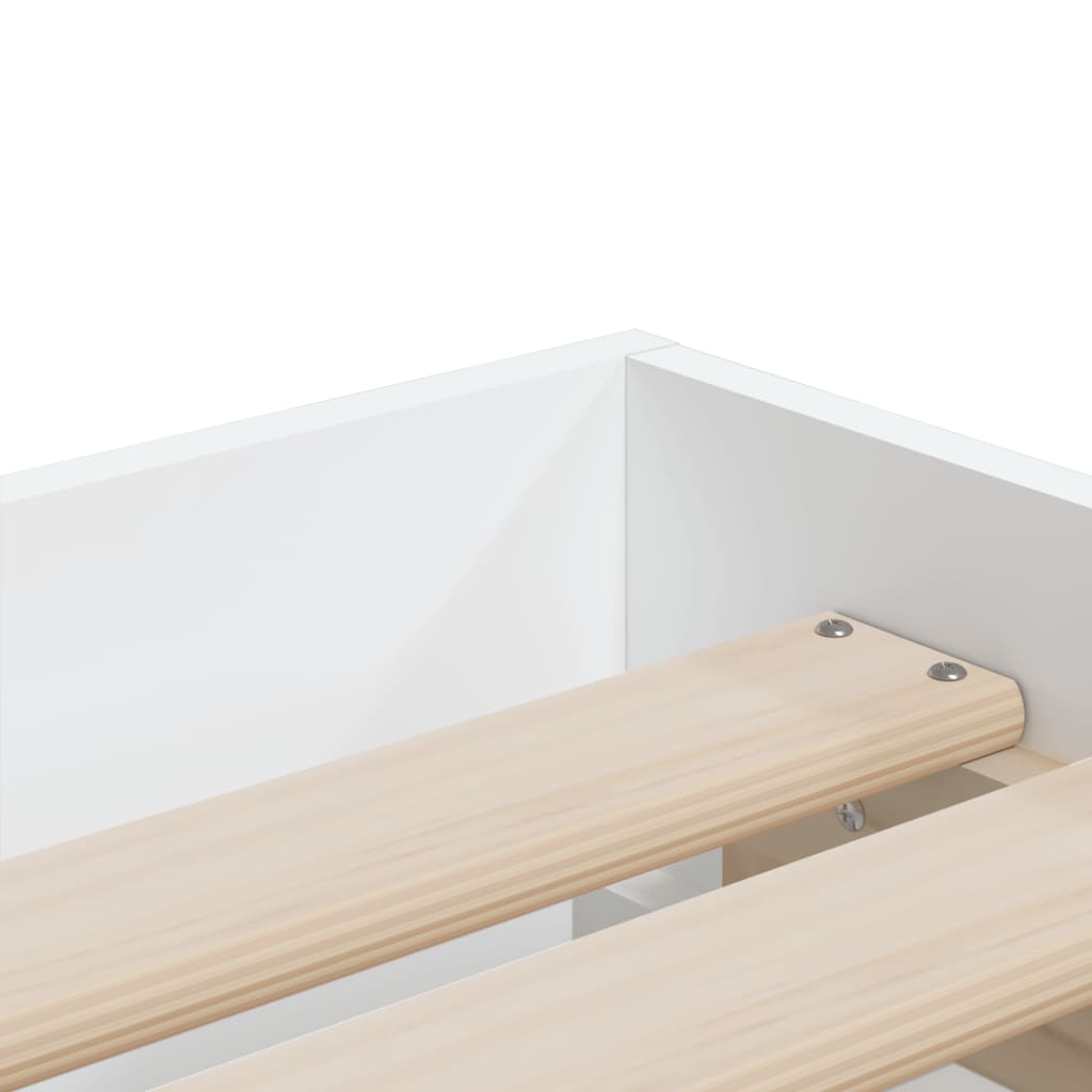 Bed Frame with Drawers without Mattress White 75x190 cm Small Single