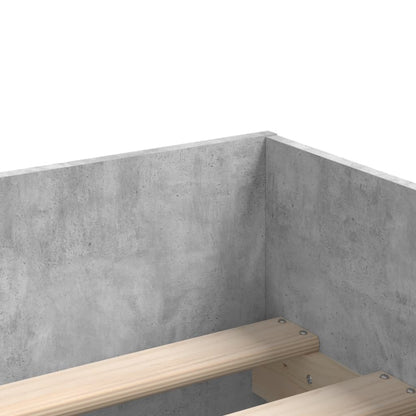 Bed Frame with Drawers without Mattress Concrete Grey 90x200 cm