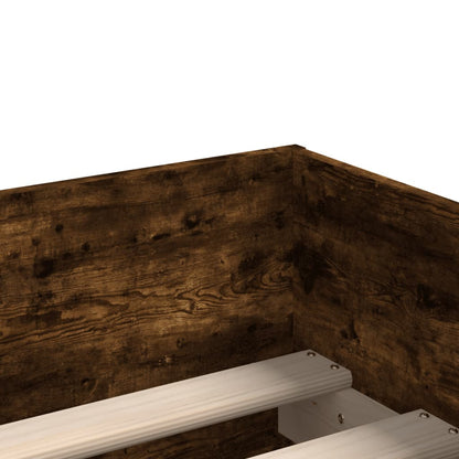 Bed Frame with Drawers without Mattress Smoked Oak 90x200 cm