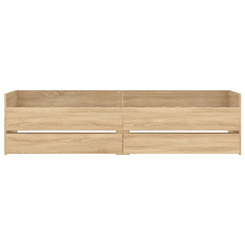 Bed Frame with Drawers without Mattress Sonoma Oak 90x190 cm Single
