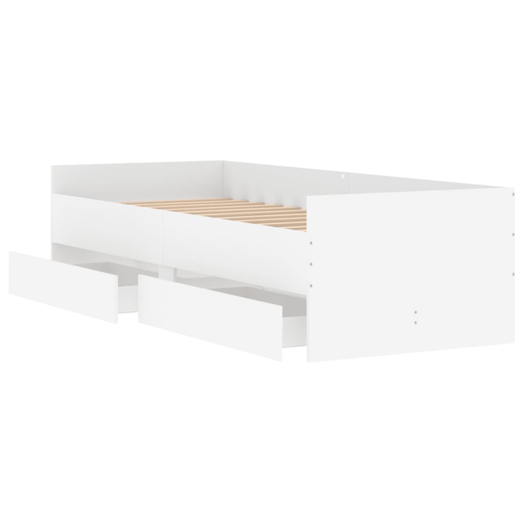 Bed Frame without Mattress White 75x190 cm Small Single Small Single